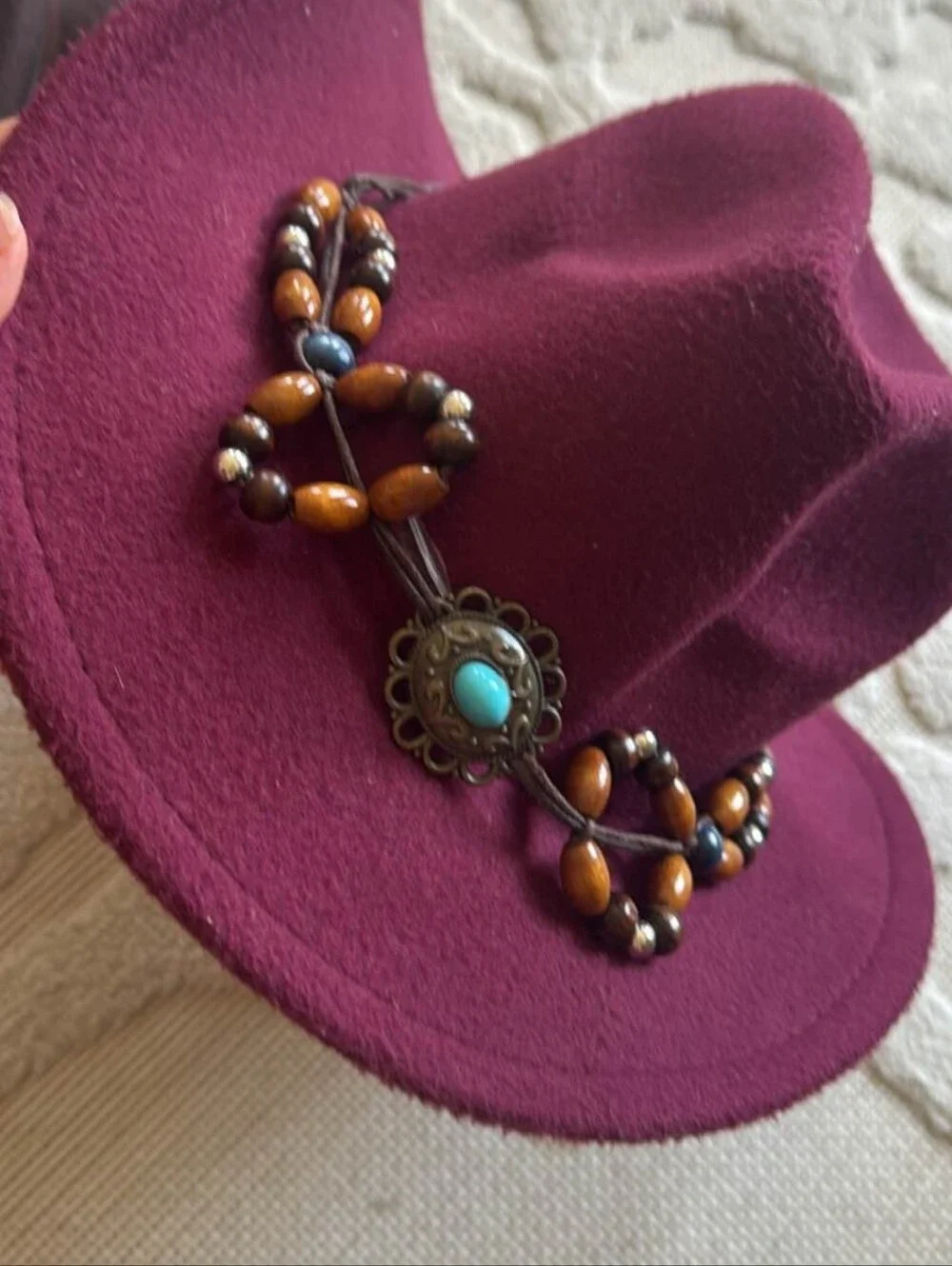 Women's Burgundy And Brown Cowboy Hats